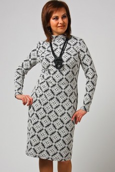 Платье СКС" 1501 (Серобелый дизайн)"