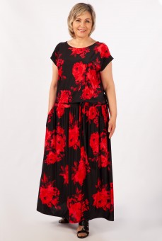 Платье Анджелина-2: Цвет цветы красные