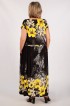 Платье Анджелина-2: Цвет черный/цветы желтые: Фото 2