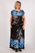 Платье Анджелина-2: Цвет черный/цветы синие