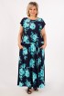 Платье Анджелина-2: Цвет цветы бирюзовые распродажа%: Фото 1