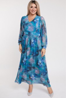 %Платье 1062: Цвет синий распродажа%