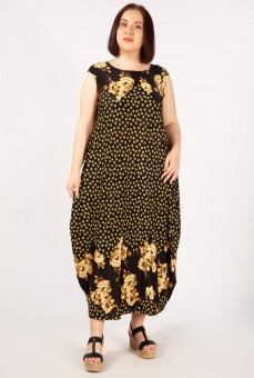 Платье Стефани: Цвет желтый/черный