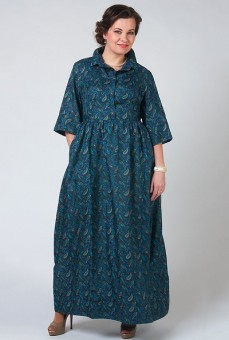 Платье СКС" 3678 Цвет:Синий/зеленый"