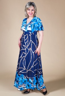 Платье Клеопатра Цвет:цветы голубые