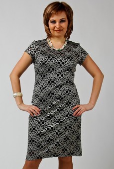 Платье СКС" 3076 Цвет:Черный-латунь дизайн"